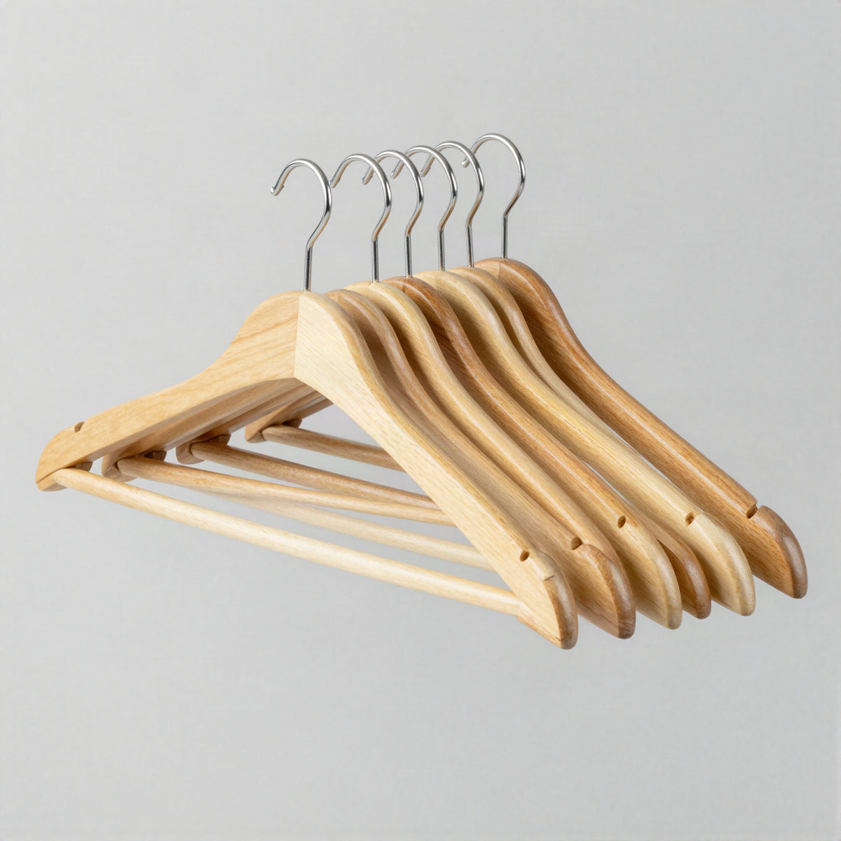 Solid Wood Hangers, Set of Ten