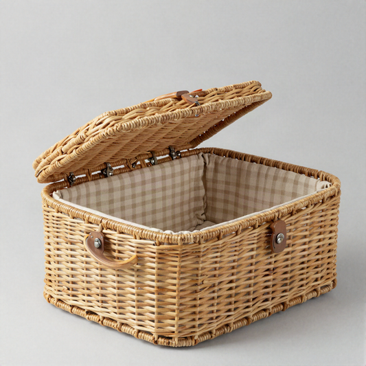 Woven Rattan Picnic Basket